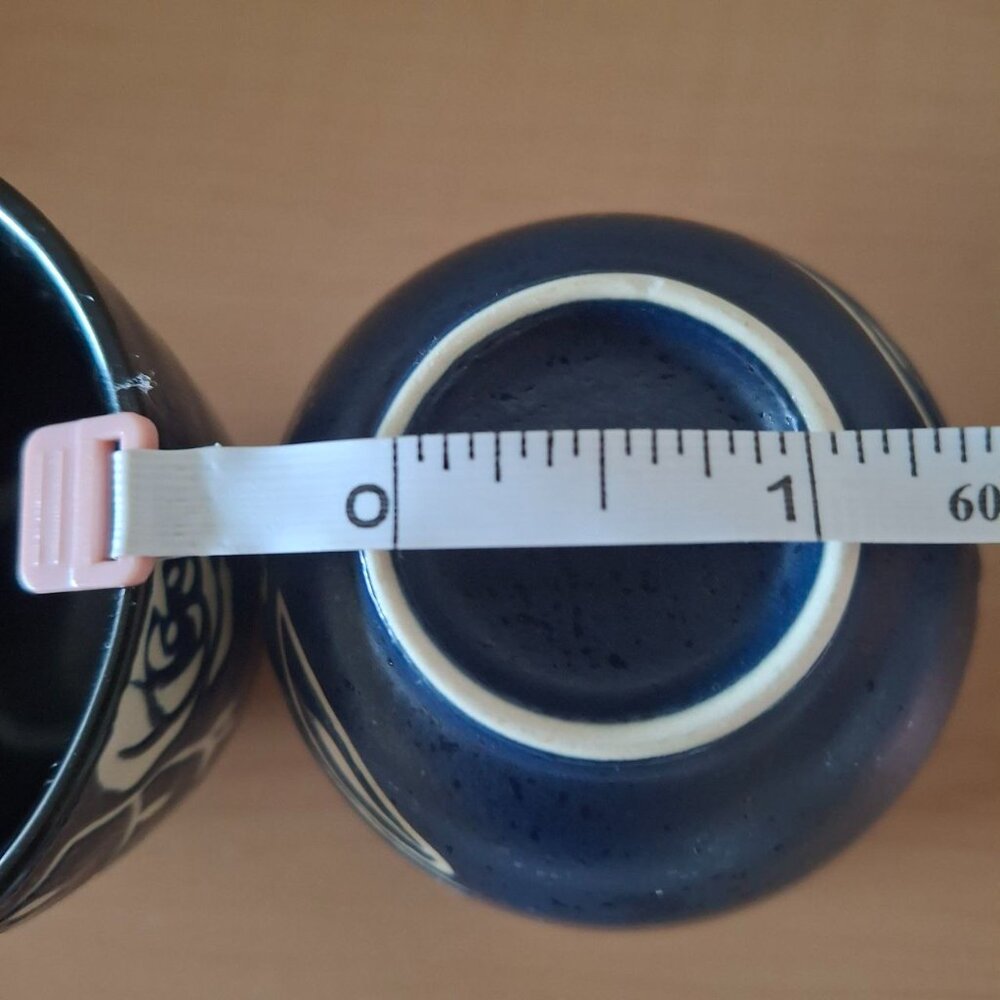 Set of 3 Beautiful Japanese-Style Ceramic Tea Cups (Yunomi) - 2.7"x2.5" - Picture 6 of 10